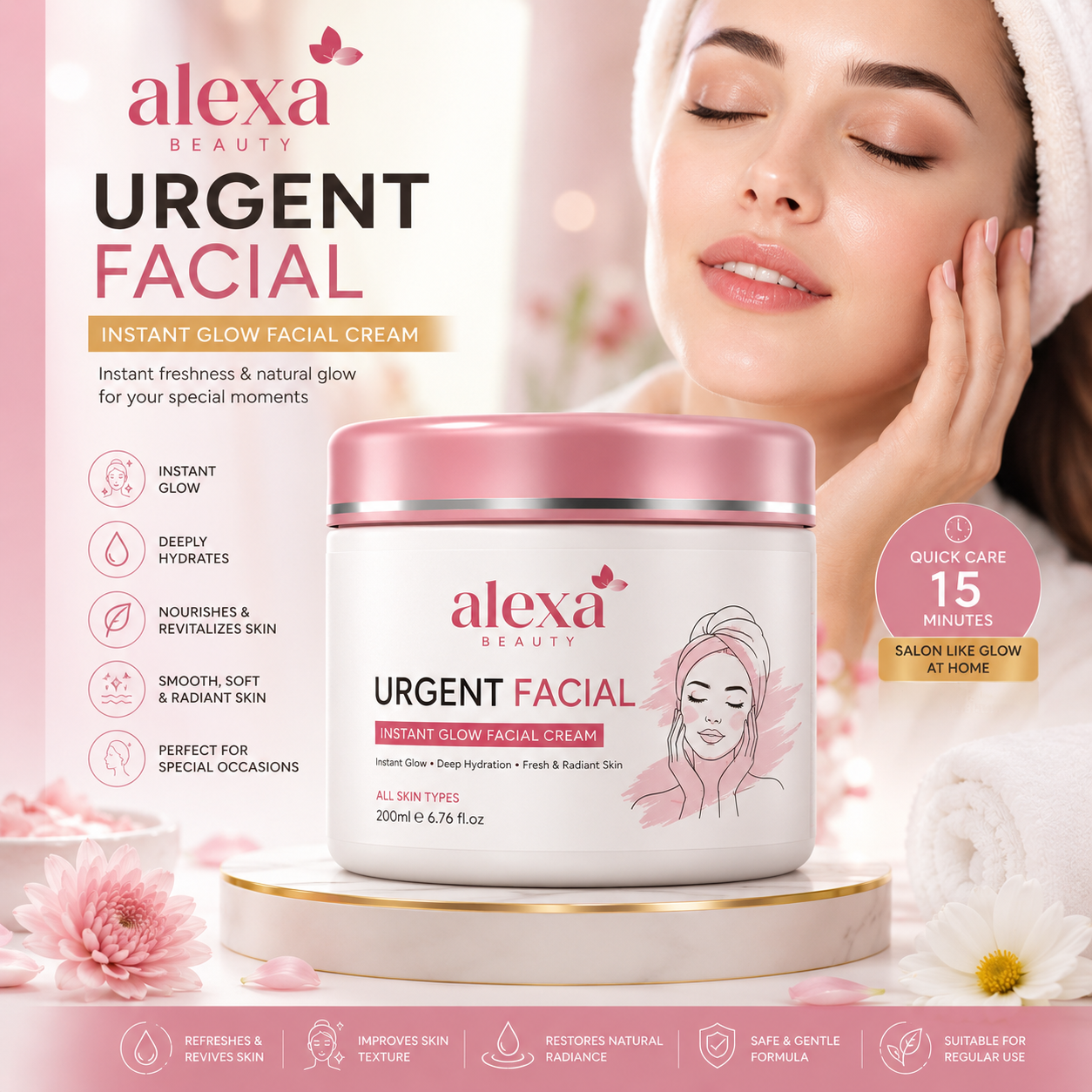 Alexa Beauty Urgent Facial – Instant Glow Facial Cream