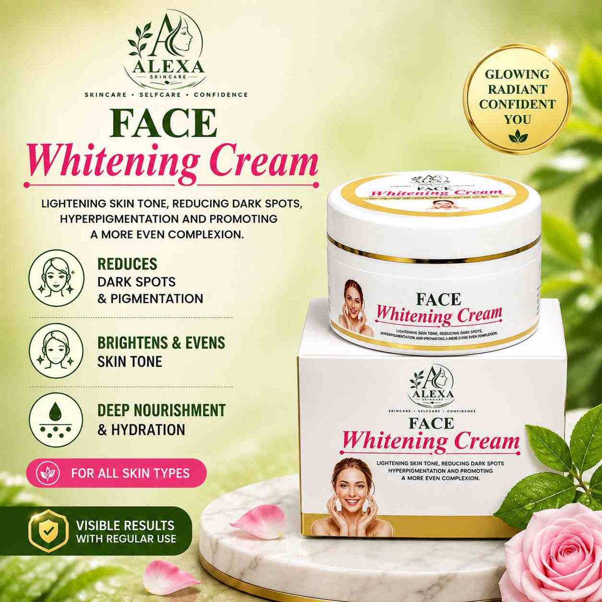 Brightening Face Cream – Dark Spot Corrector & Even Skin Tone Moisturizer