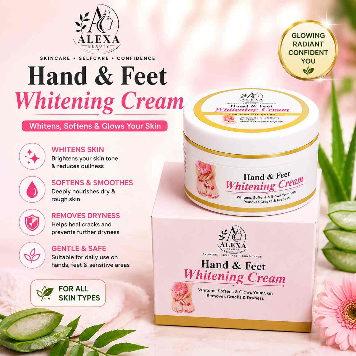 Hand & Feet Brightening Cream – Whitens, Softens & Repairs Cracked Dry Skin
